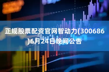 正规股票配资官网智动力(300686)6月24日晚间公告