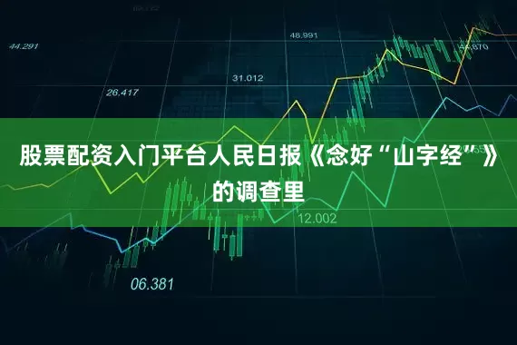 股票配资入门平台人民日报《念好“山字经”》的调查里